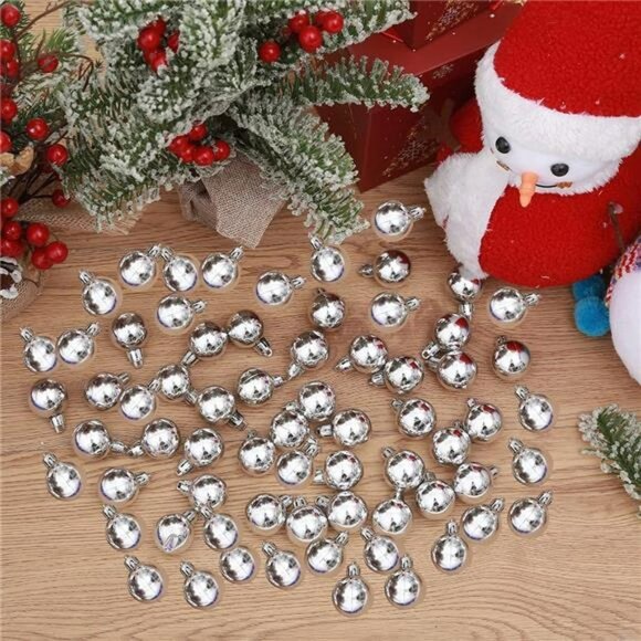 Christmas Ball Ornaments Silver 144pcs Small Christmas Tree Balls - Picture 6 of 6